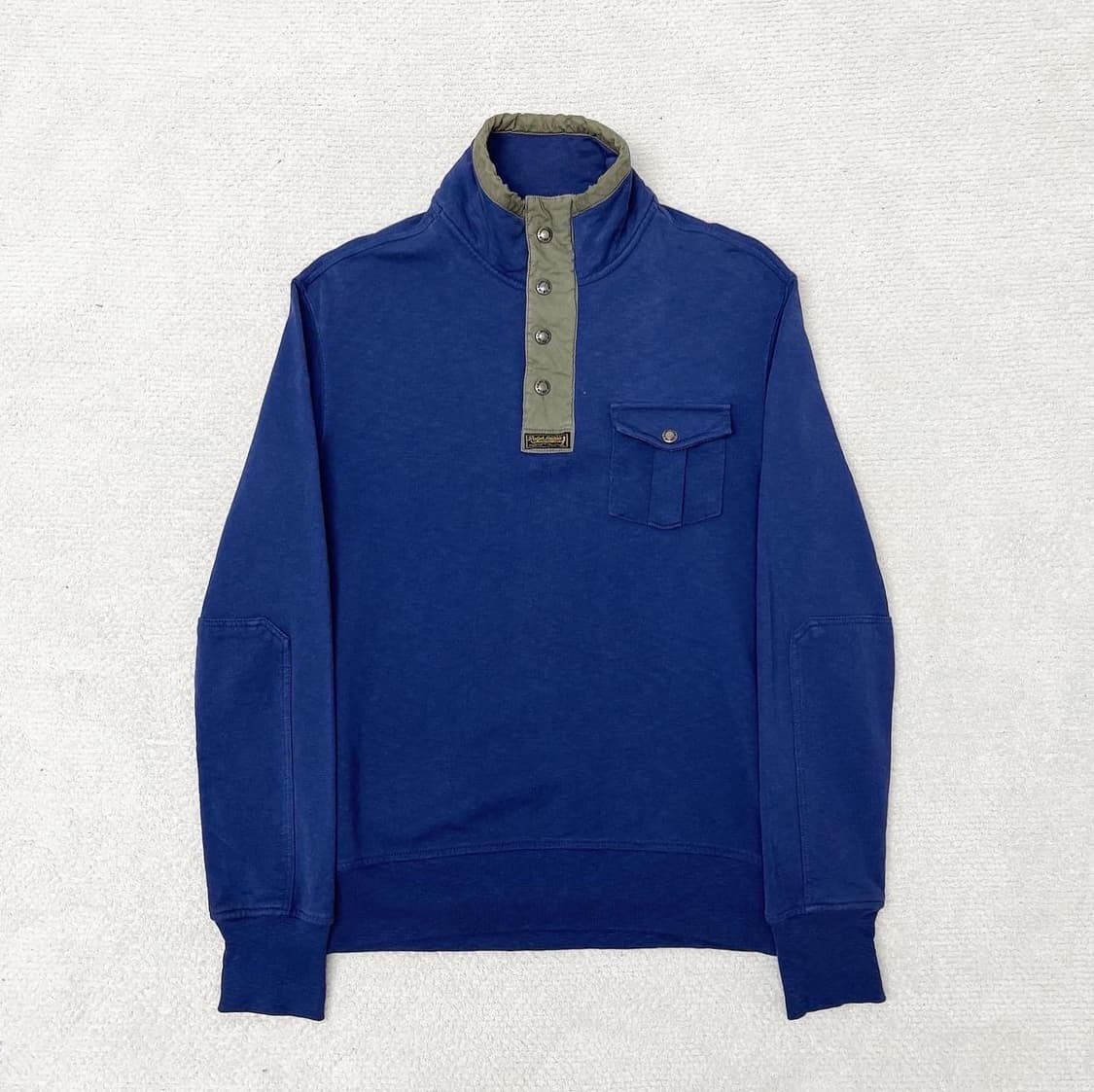 폴로 랄프로렌 블루 엘보패치 코튼 풀오버 상품이미지1