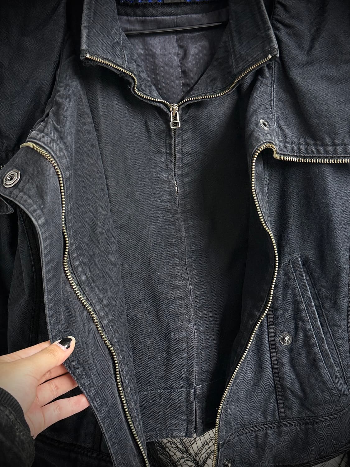 00s collar double zipper jacket 상품이미지2