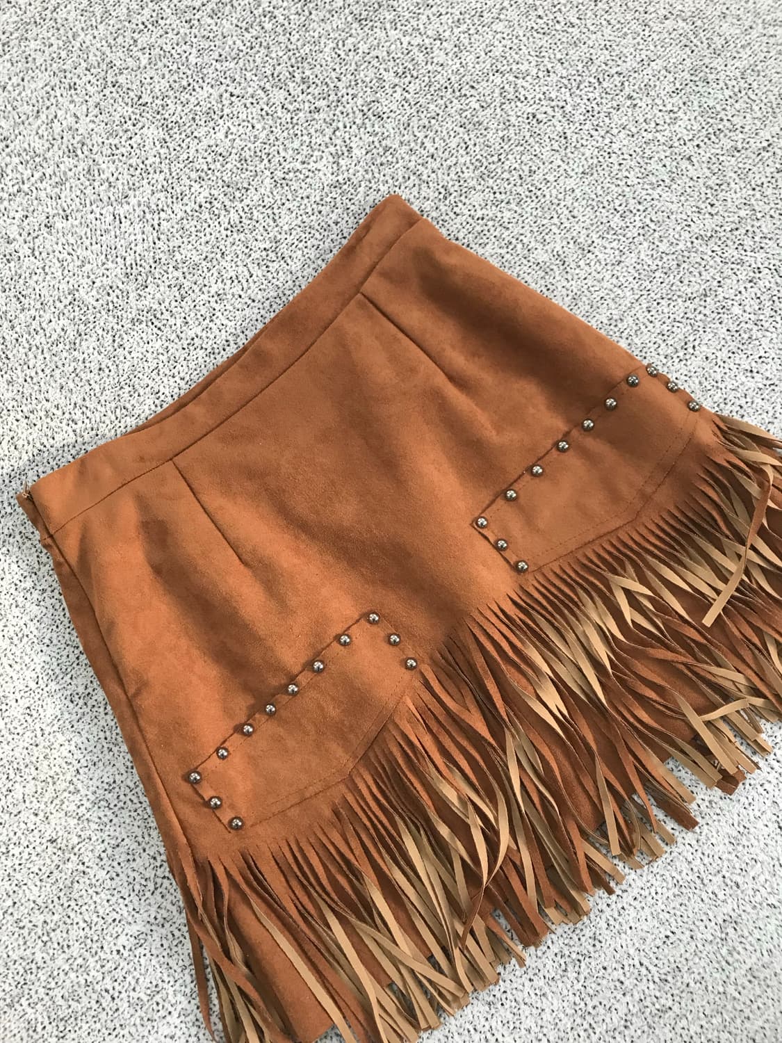 웨스턴 스웨이드 미니 스커트 상품이미지6