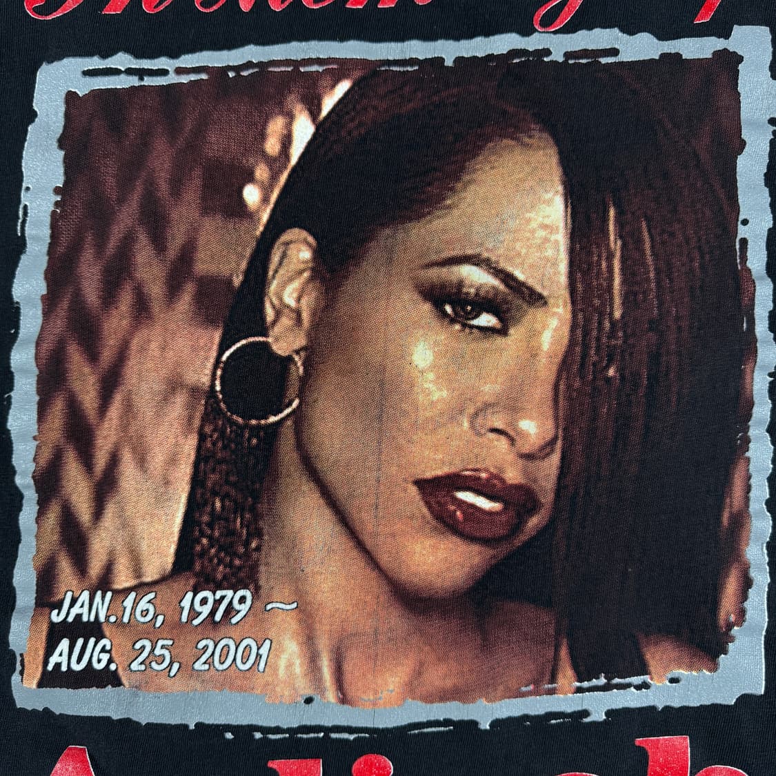 빈티지 2001 Aaliyah 알리야 메모리얼 랩티셔츠 상품이미지5