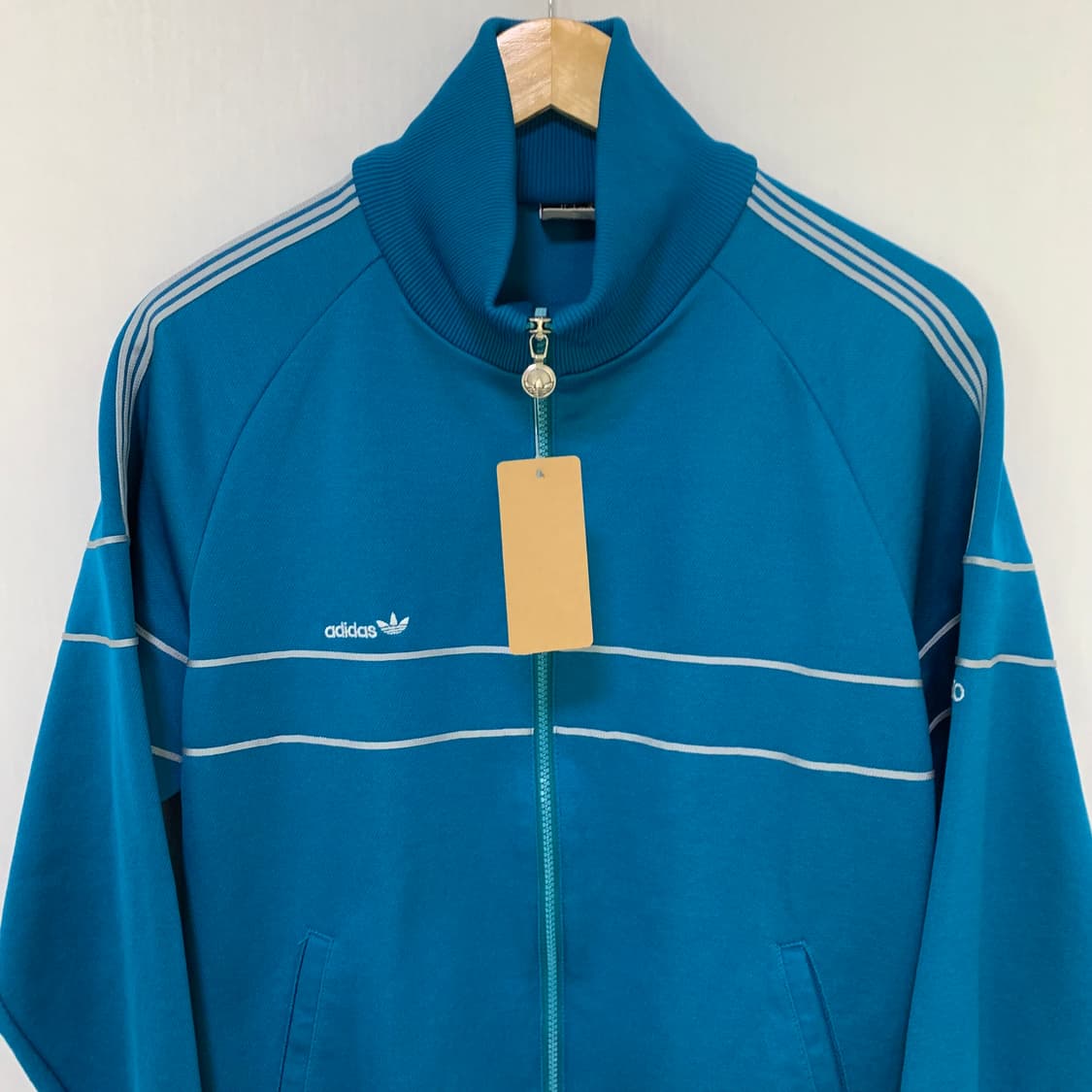 아디다스 80s 서독 빈티지 집업 져지 남녀공용 블루 트랙탑 상품이미지3