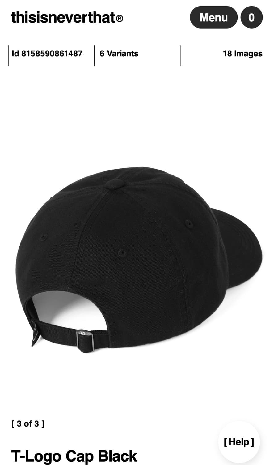 디스이즈네버댓) T-Logo Cap Black 상품이미지3