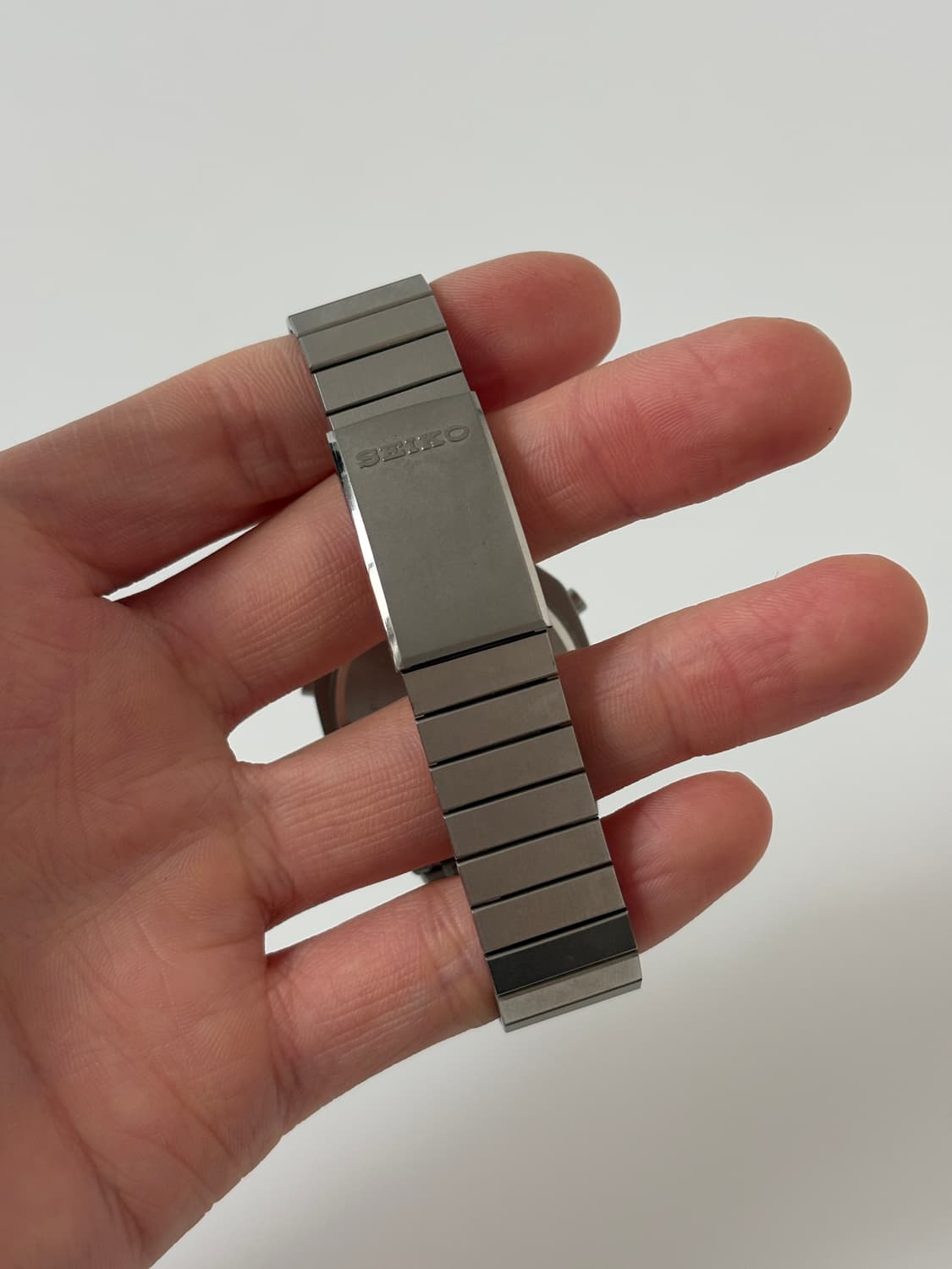 SEIKO 빈티지 시계 1980년대 실버웨이브 실버 스퀘어 디지털 쿼츠 상품이미지7