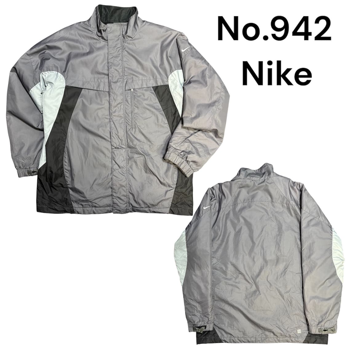 나이키  그레이 숄더 미니 스우시 올드스쿨 바람막이 트랙자켓 XL 상품이미지1