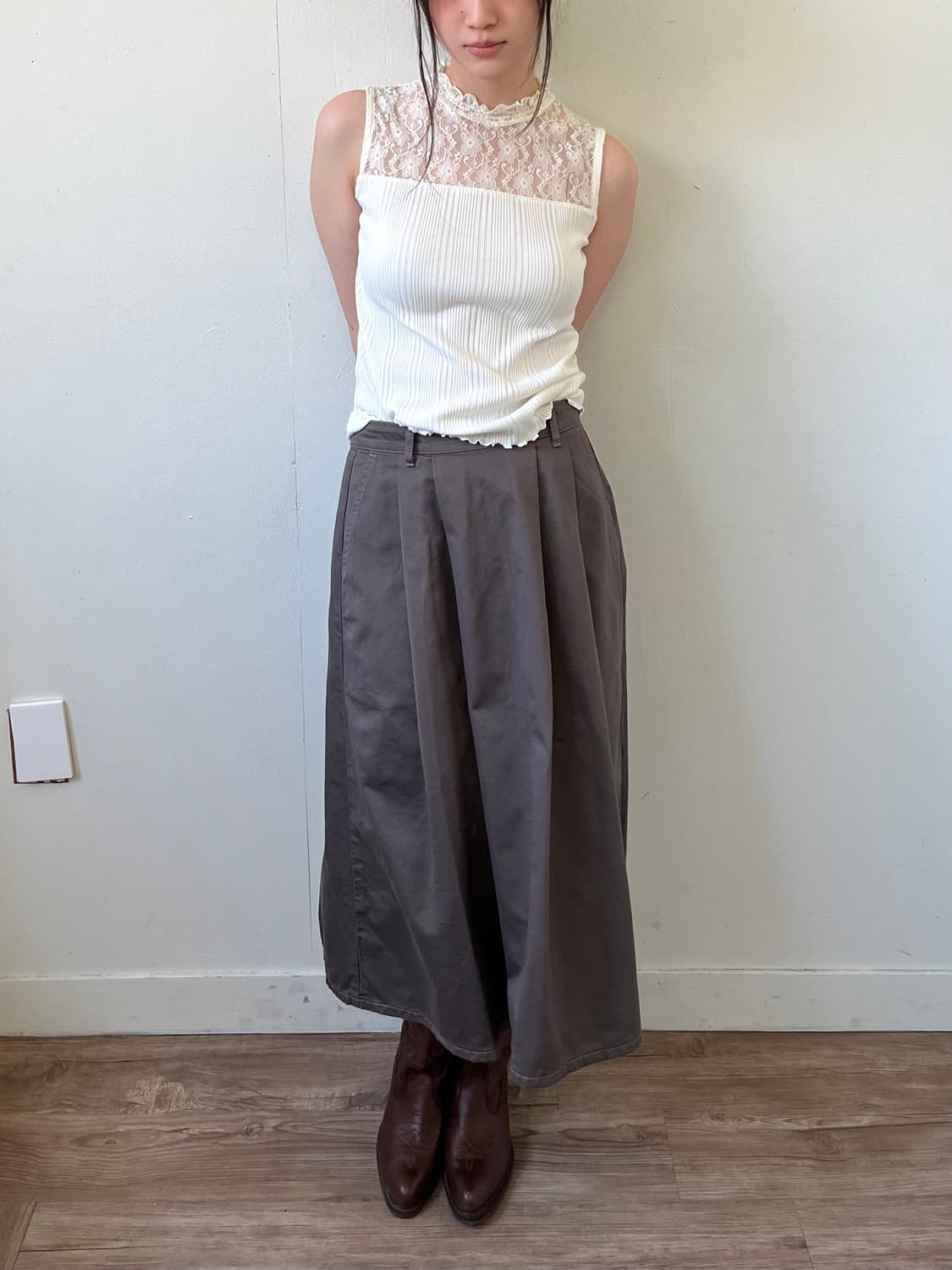 COLZA 화이트 슬리브리스 상품이미지8