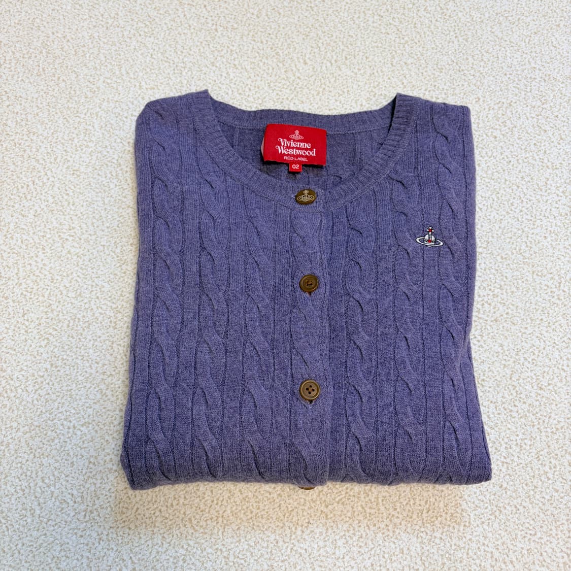 비비안 웨스트우드 퍼플 울 케이블 가디건 상품이미지3
