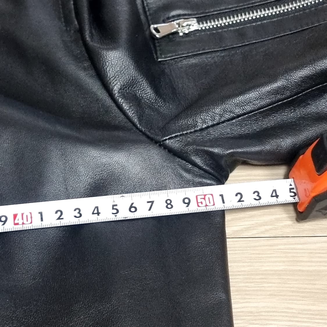 헤스티지 블랙 양가죽 레더 봄버 자켓(95) 상품이미지7