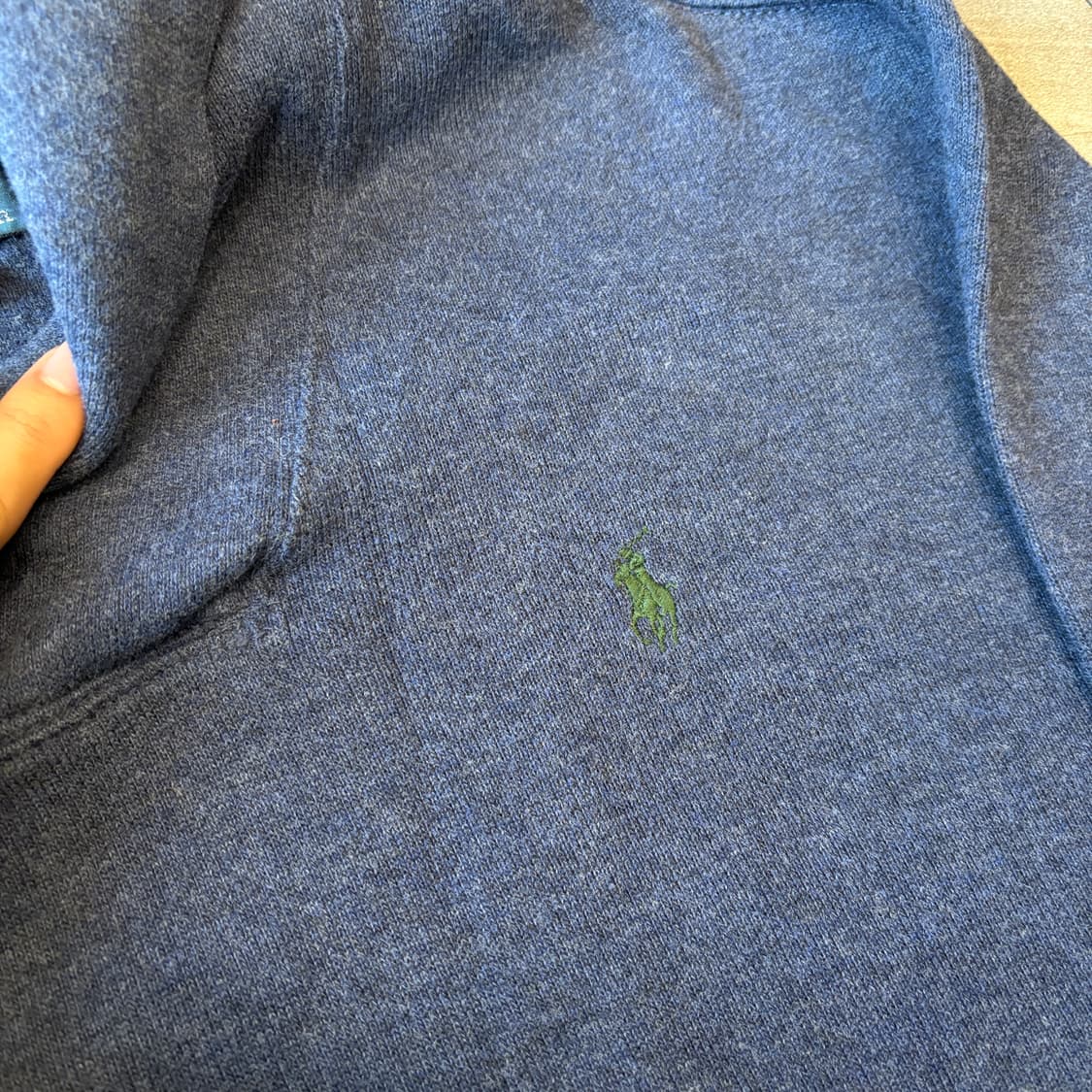 폴로 네이비 코튼 숄카라 엘보우 패치 니트 상품이미지5