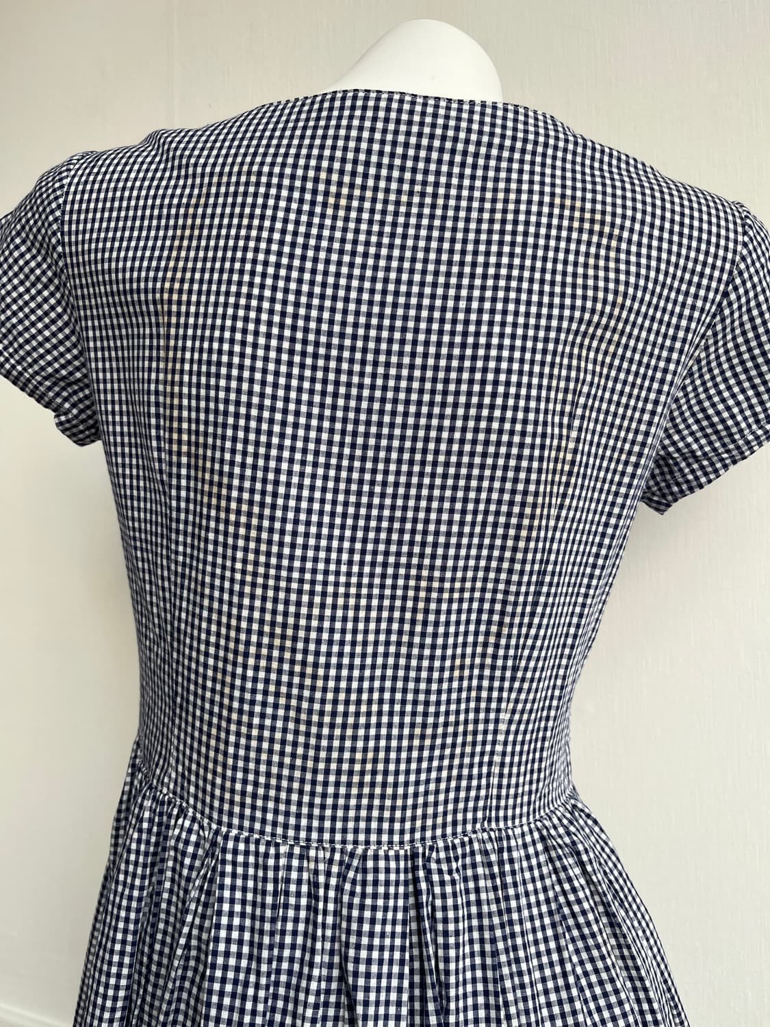 Elanfrere 네이비 깅엄체크 롱 원피스 상품이미지7