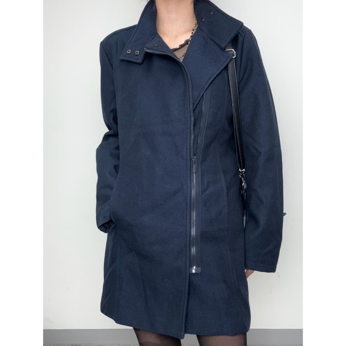 빈티지 네이비 하이넥 자켓 코트 상품이미지2