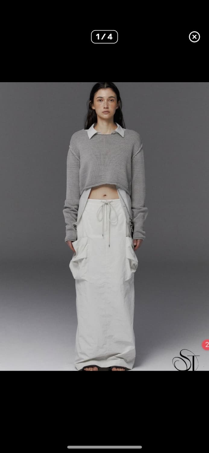 STUDIOTABLE 스튜디오테이블 카고 맥시 스커트 크림 상품이미지1