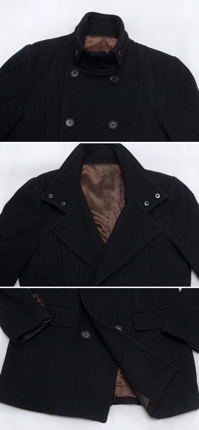 지이크 파렌하이트 더블 하이넥 퓨어울 피코트 자켓 (95-100) 상품이미지4