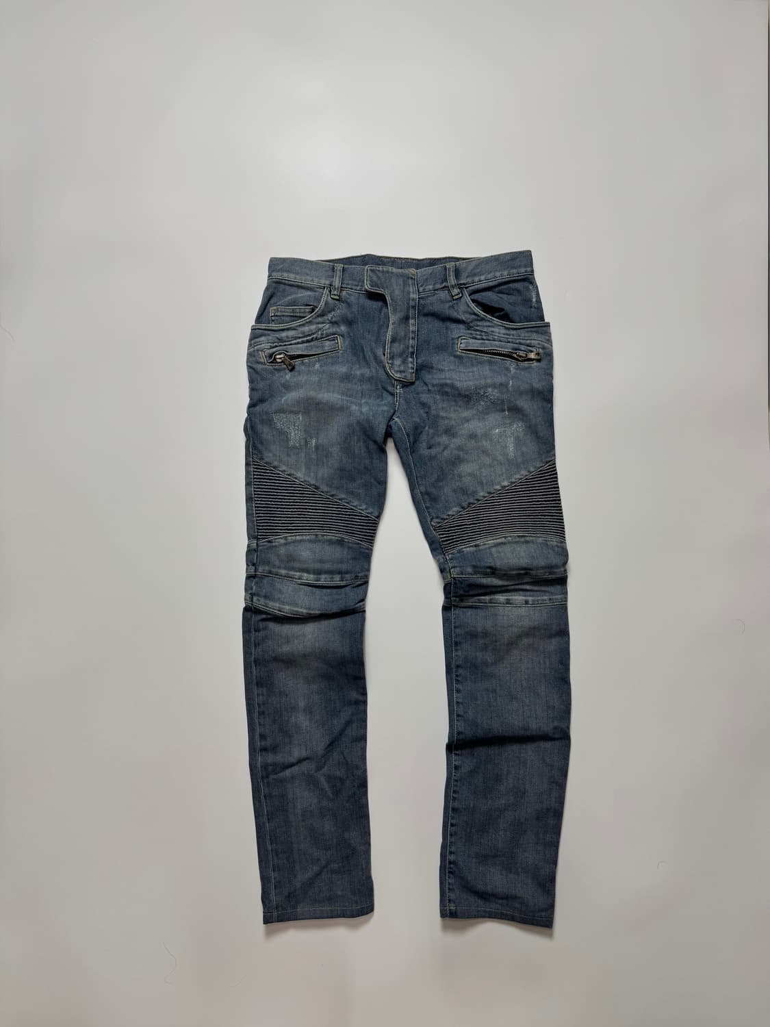 Balmain Biker Denim Distressed Jeans 상품이미지1