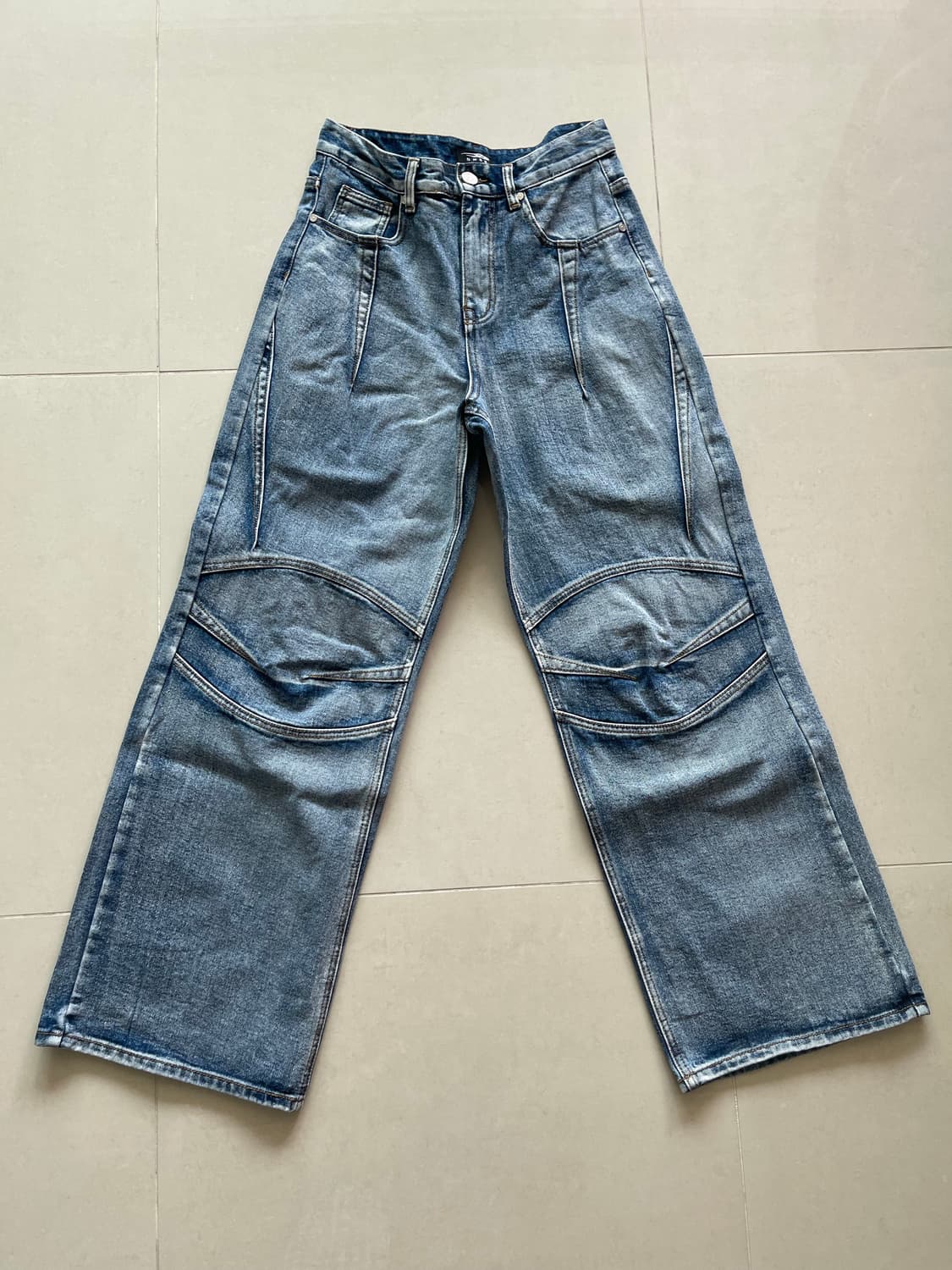 DNSR 멀티 다트 와이드 데님 팬츠 블루 상품이미지1