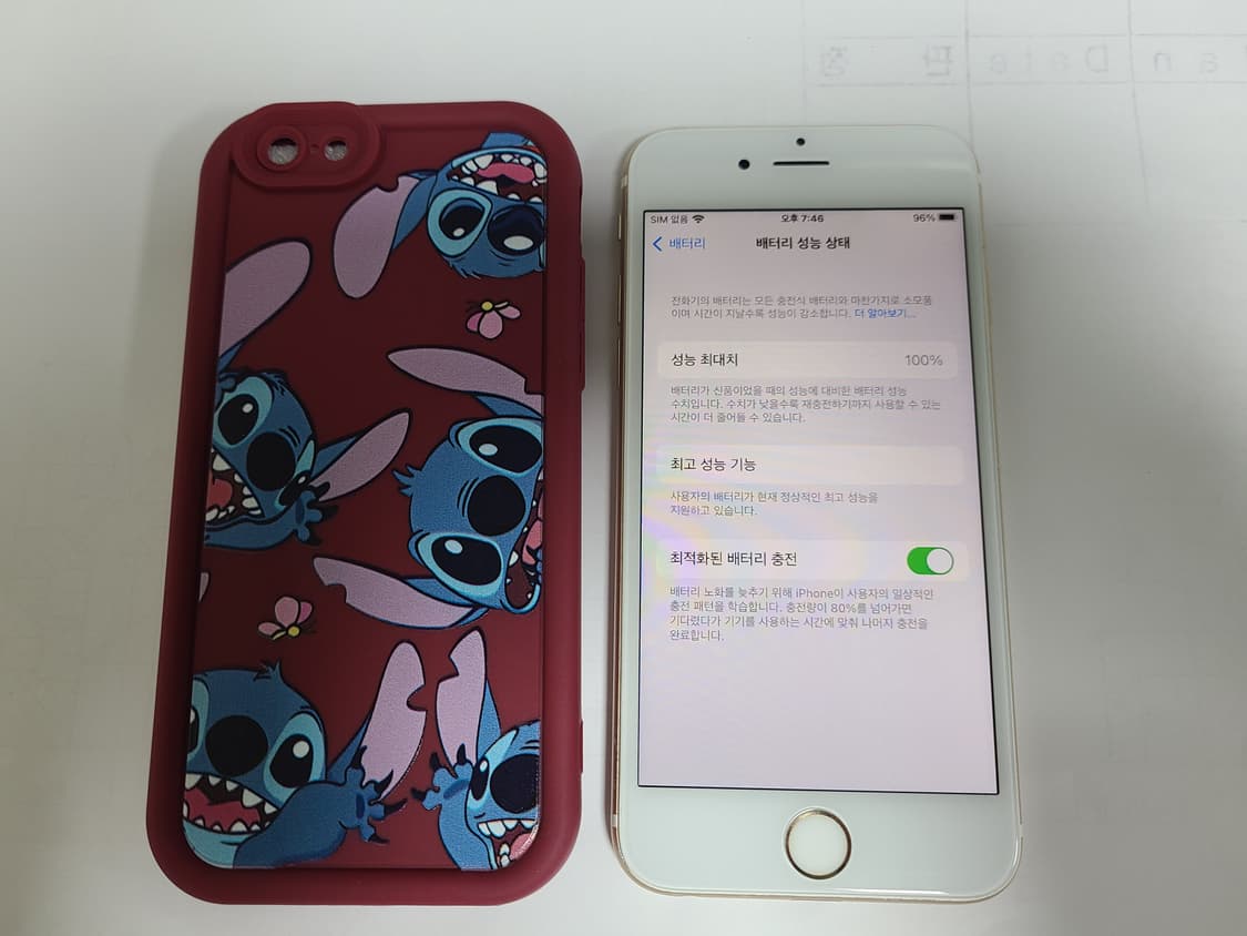 아이폰6s 골드 64G 배터리100. 한국판 케릭터케이스증정 상품이미지1