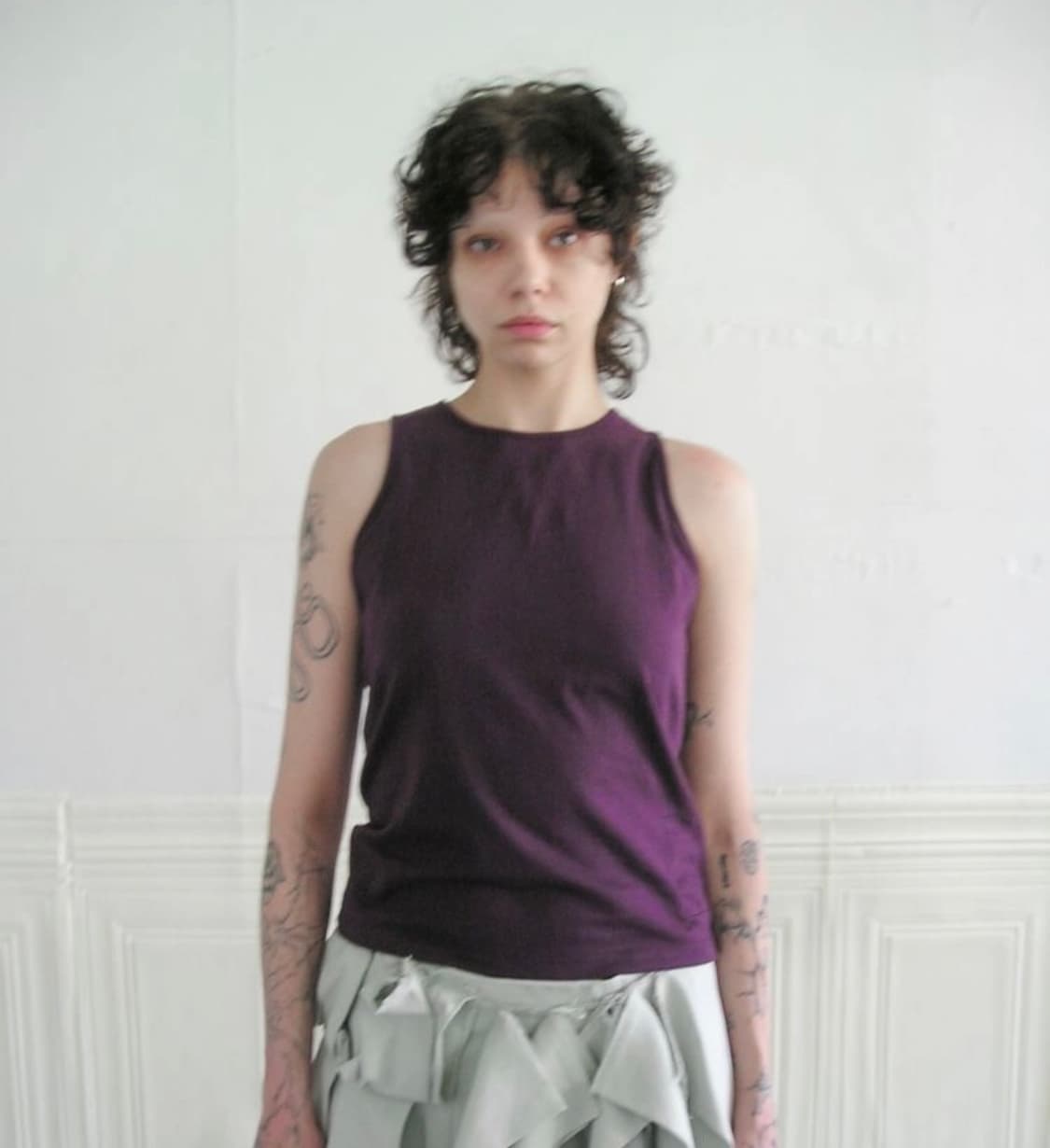 에옹쓰 Side Zipper Cotton Top - Purple 상품이미지3