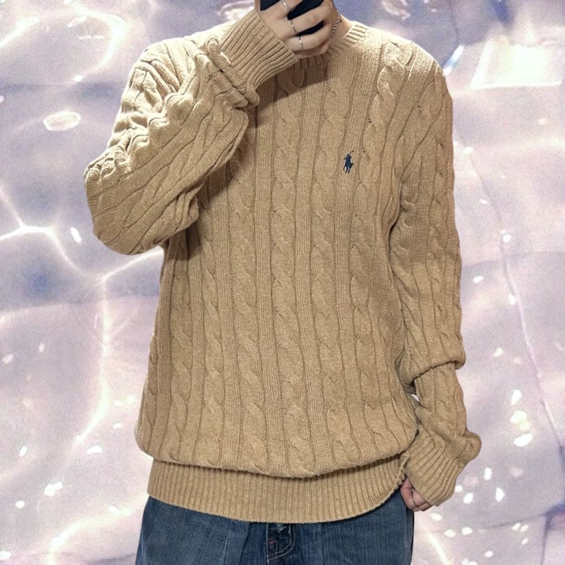 폴로 랄프로렌 신형 꽈배기 니트 카멜 브라운 L 상품이미지1