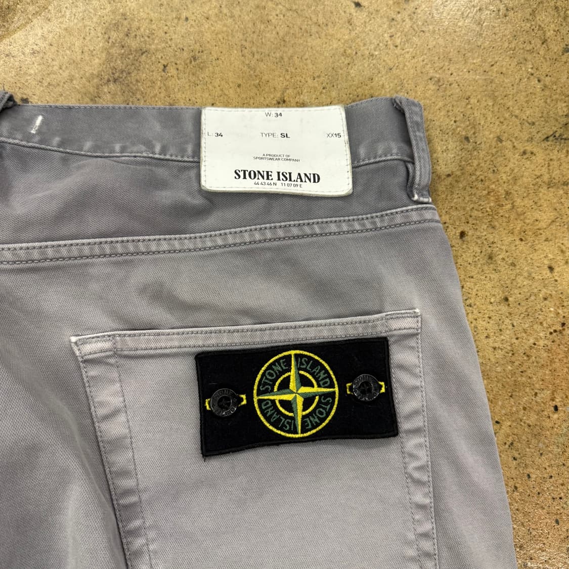 [정품/34] 스톤아일랜드 그레이 워싱 와펜 펜츠 b8 상품이미지6