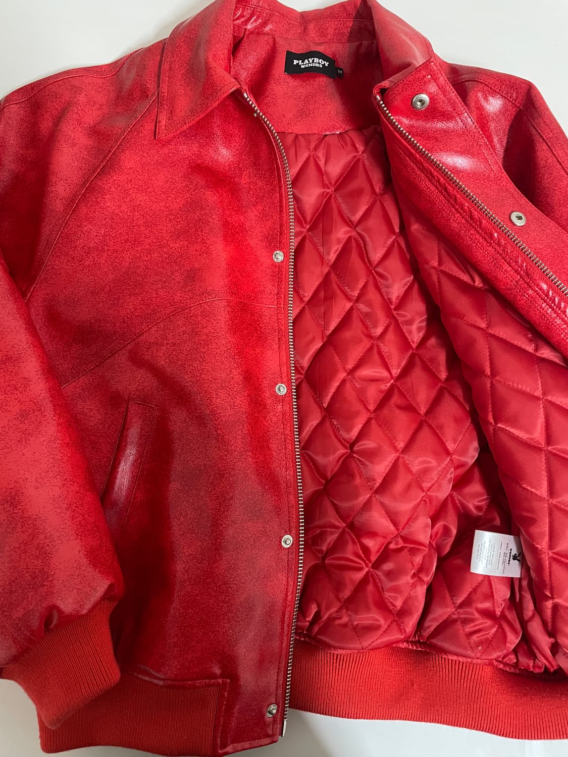 플레이보이 위캔더스 레드 가죽 자켓 상품이미지5