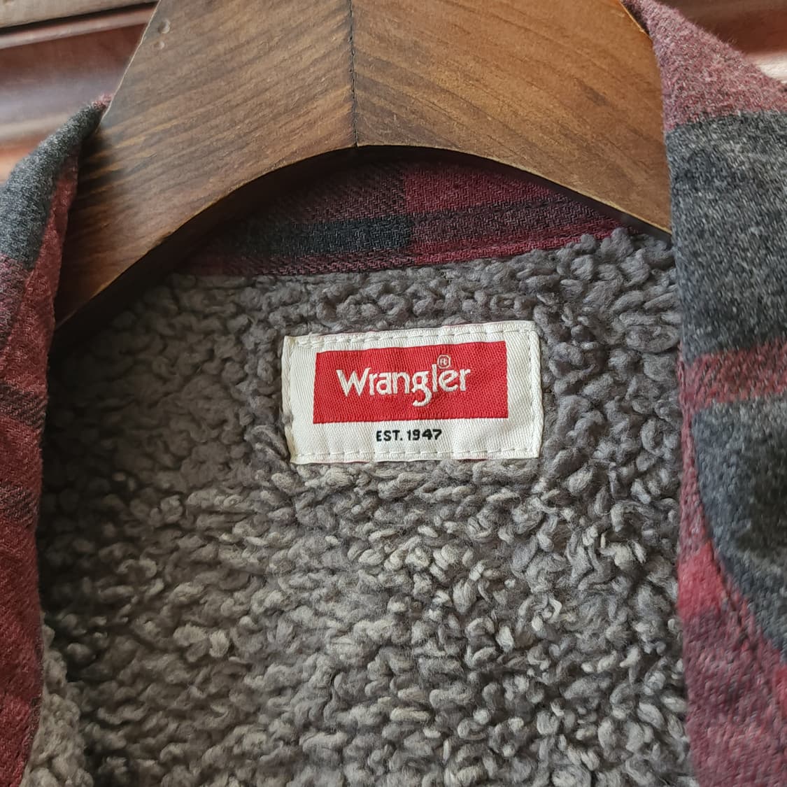 00s 랭글러 웨스턴 셔츠 쉐르파 양털 자켓 플란넬 셔츠 빈티지 레드 L 상품이미지6