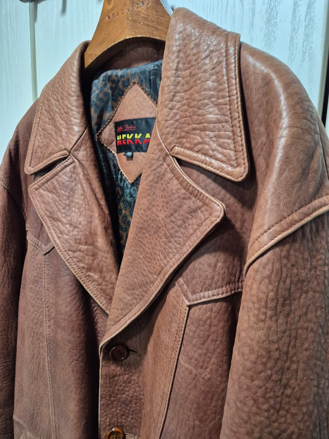 MEKKA 빈티지 브라운 가죽 코트 상품이미지3