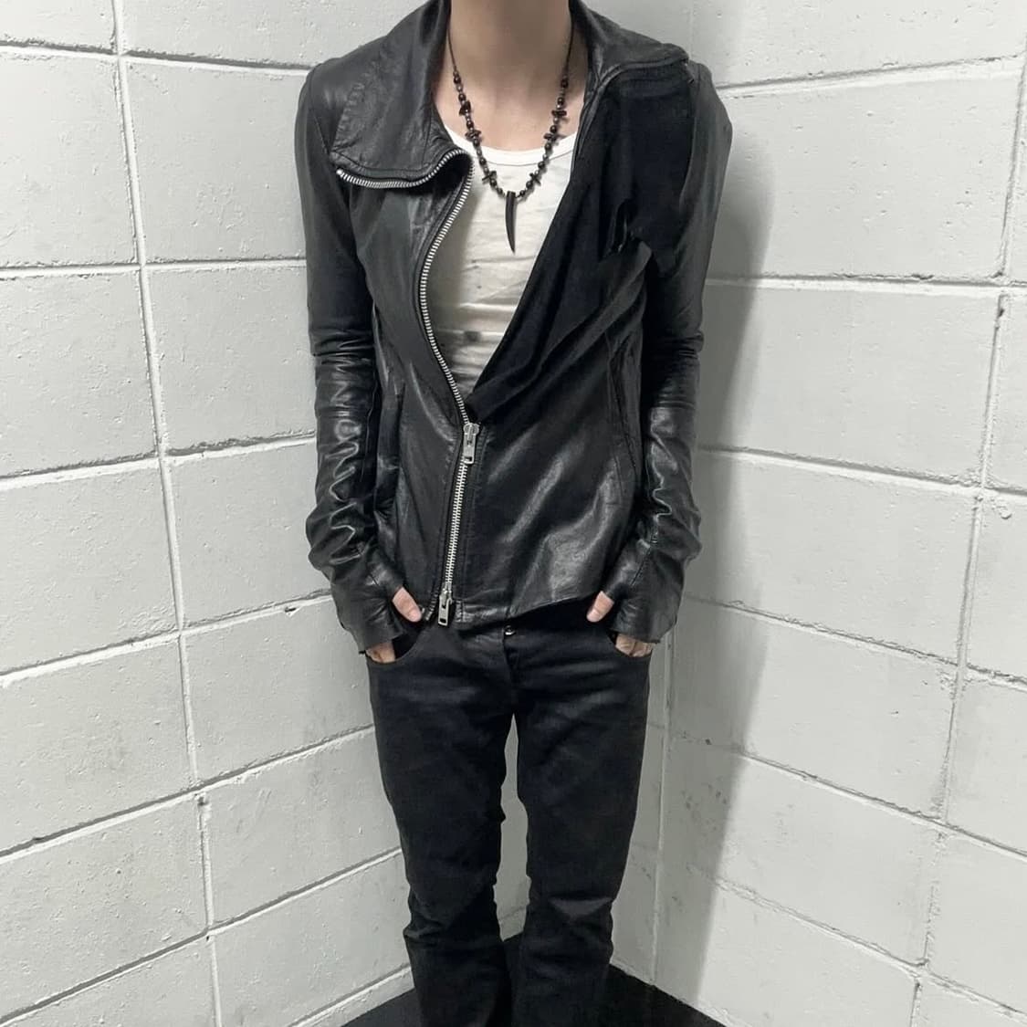 Ekam archive drape leather jacket 상품이미지7