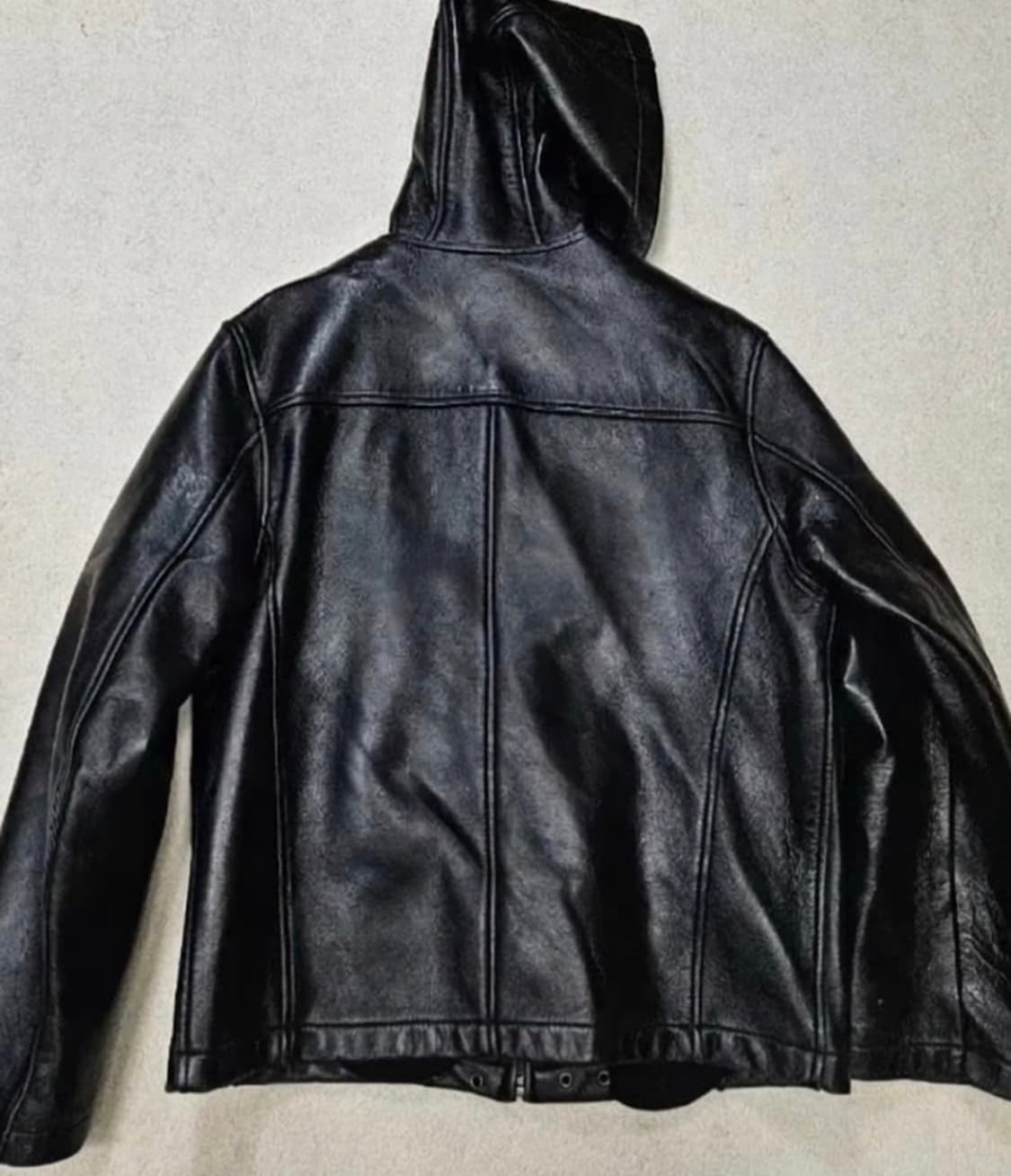 램스킨 후드 레더 가죽 자켓 상품이미지2