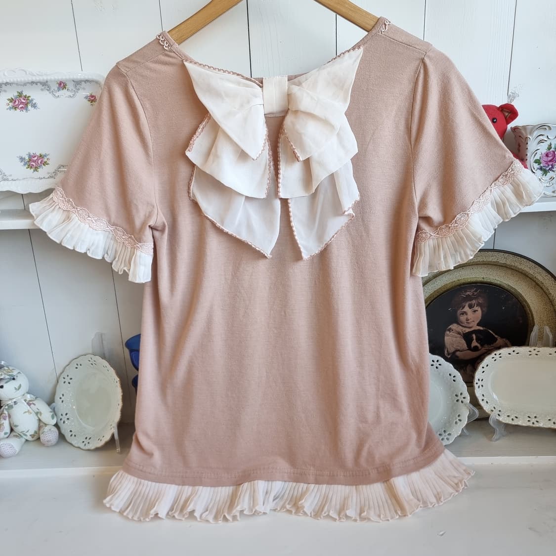 axes femme 하트 레이스 프릴 티블라우스 상품이미지4