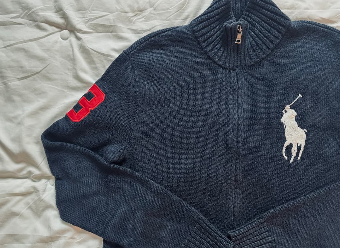 Polo 폴로 빅포니 투웨이 니트 집업 상품이미지1