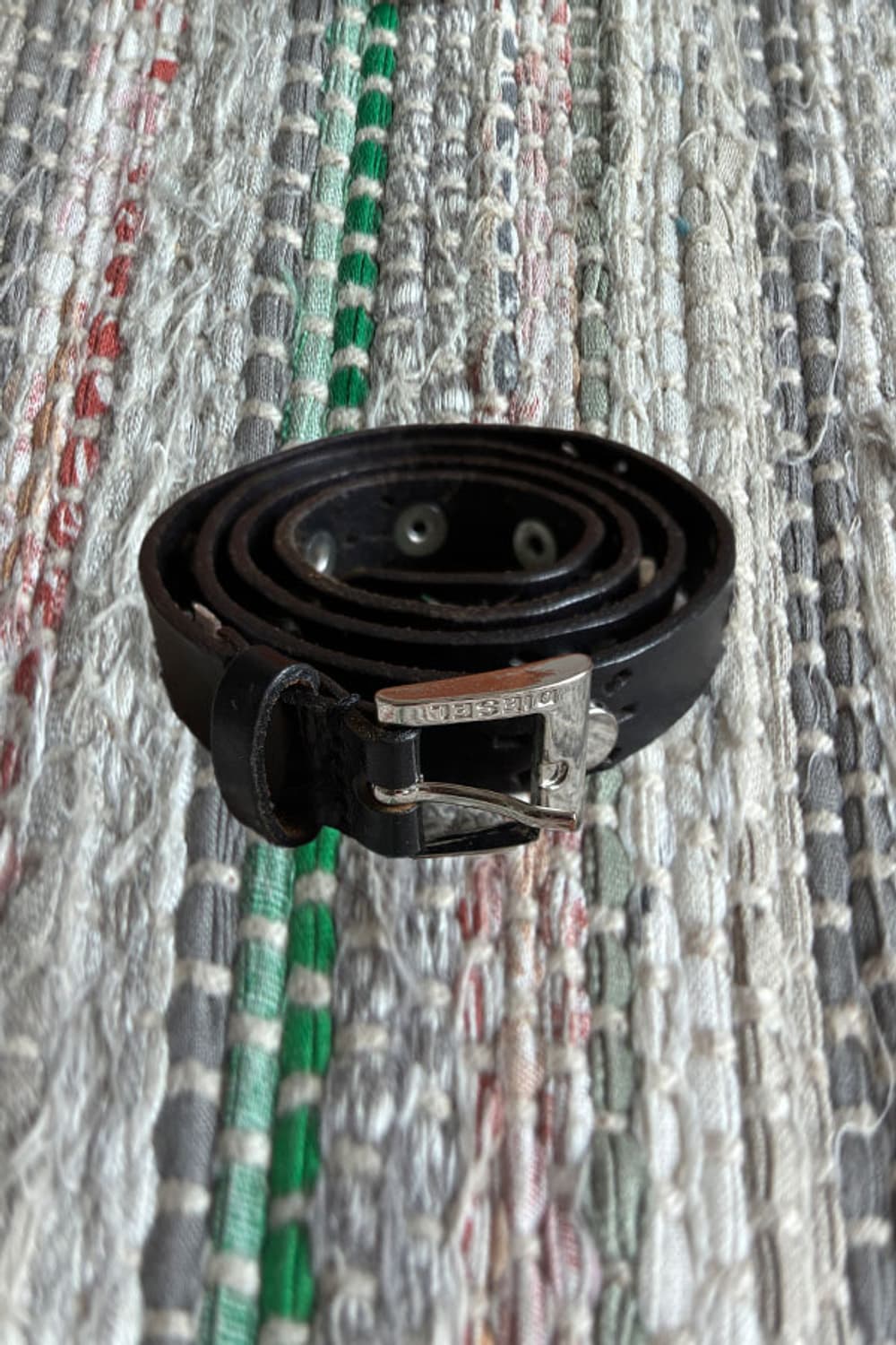 Diesel Studded Black Leather Belt  상품이미지1