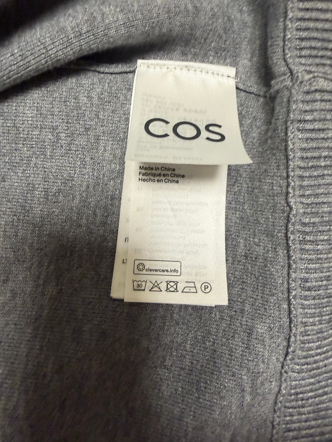 COS 릴렉스드핏 그레이 후드 집업 L 상품이미지4