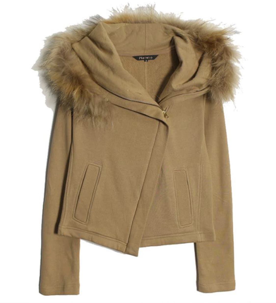 갸루 y2k 라쿤퍼 사선 자켓 코트 상품이미지1