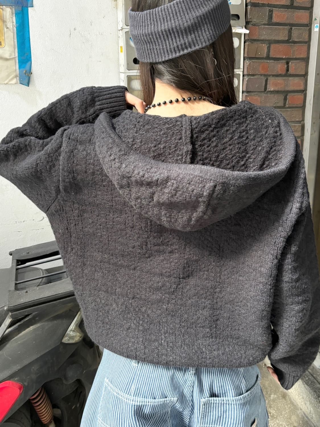 *Pre order [unisex] 플로우 투웨이 니트 후드집업(2co) 상품이미지5