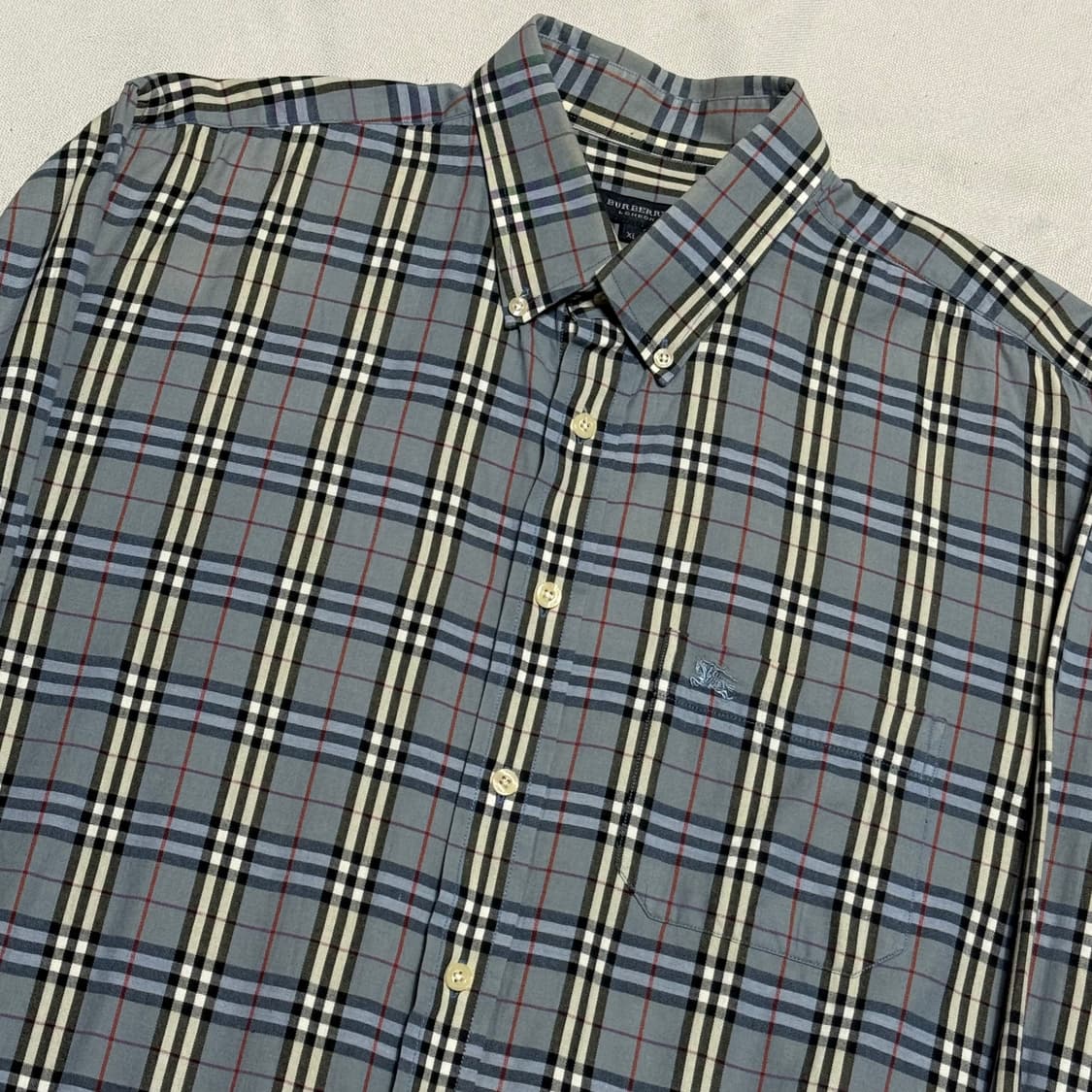 XL 버버리 블루 노바체크 원포켓 셔츠 상품이미지1