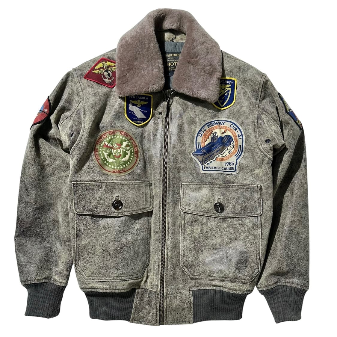 쇼트 G-1 레더 플라이트 봄버 자켓 상품이미지1