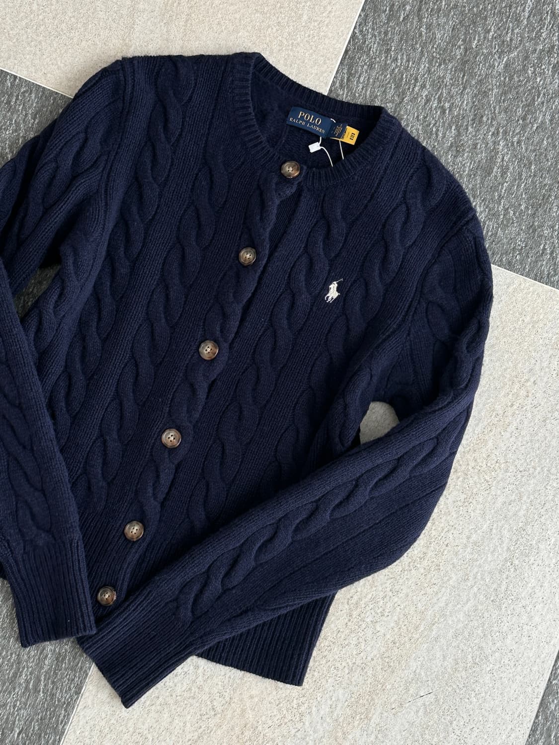 폴로 랄프로렌 울 캐시미어 케이블 니트 가디건  상품이미지6