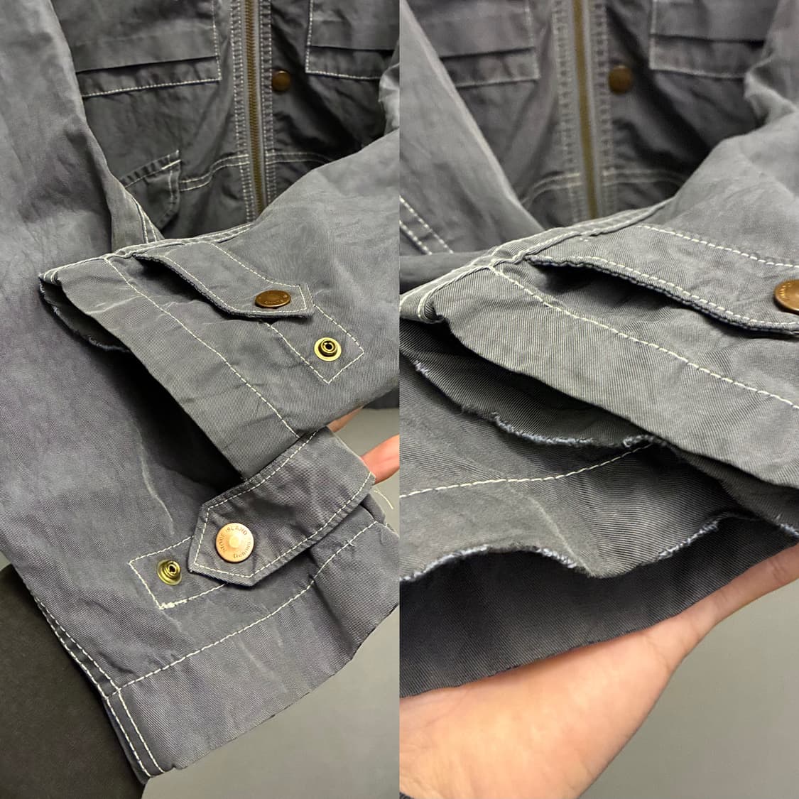 (L~XL)00s 스톤아일랜드 데님스 가먼트다잉 빈티지 유틸리티자켓 상품이미지6