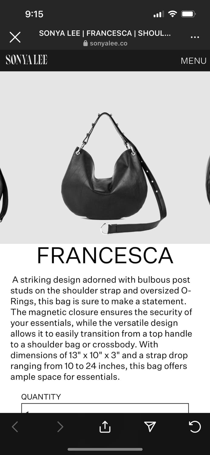 SONYA LEE leather studded francesca bag 상품이미지4