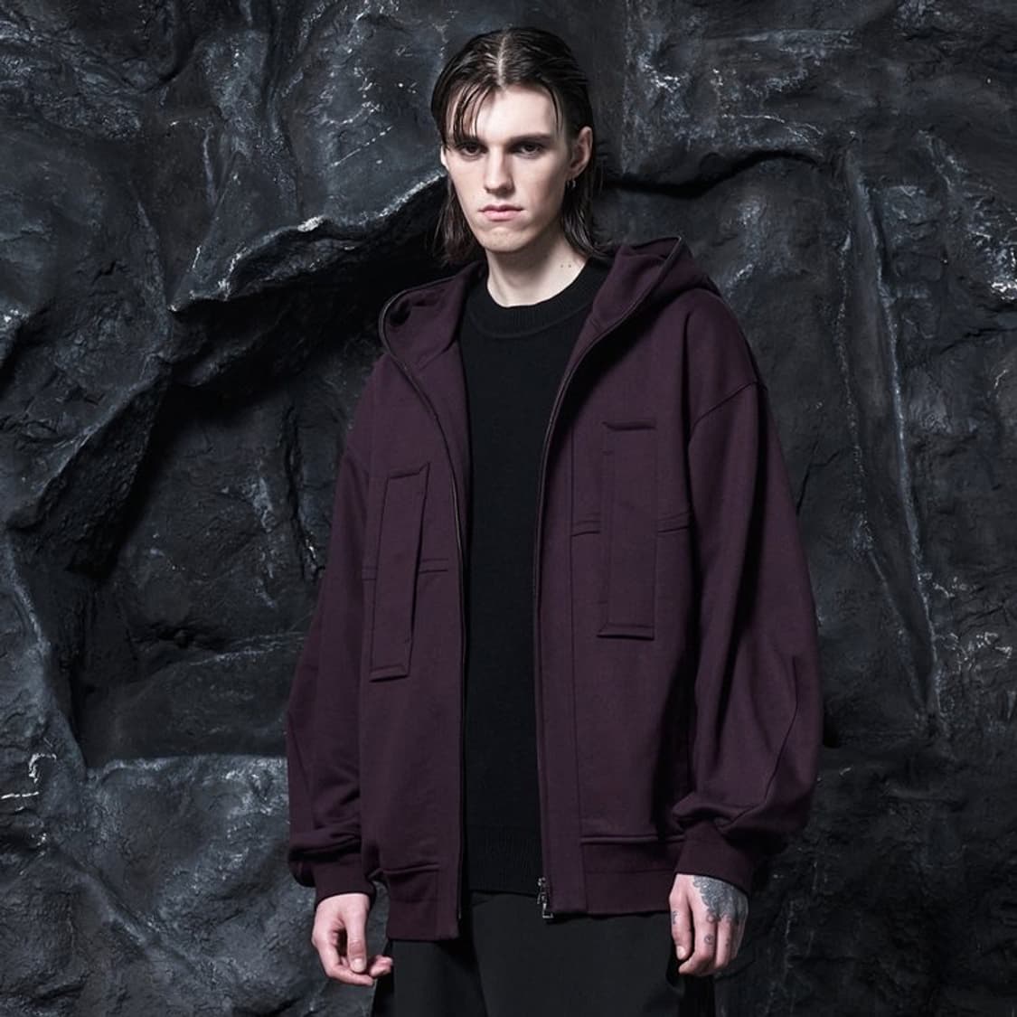 Songzio Homme 22FW 버건디 후드 집업 48 상품이미지1