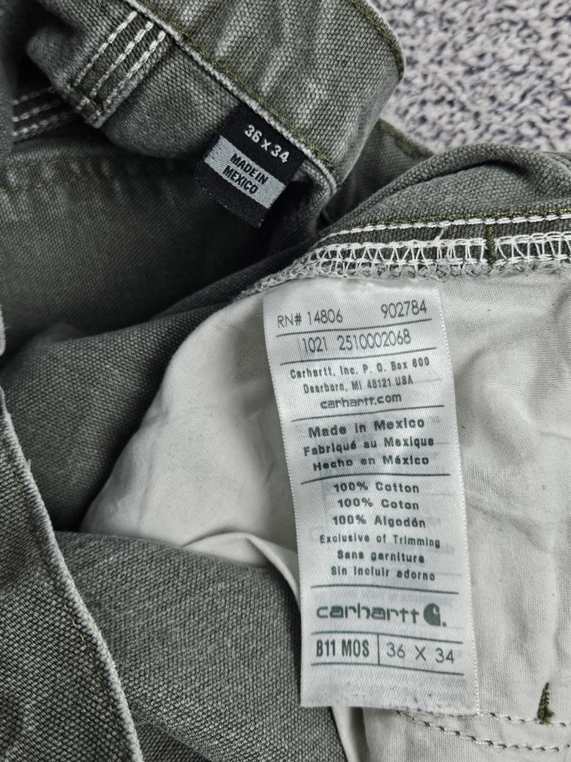 칼하트 리페어 캔버스 카펜터 워크팬츠 ( 36X34 ) / 9982 상품이미지4