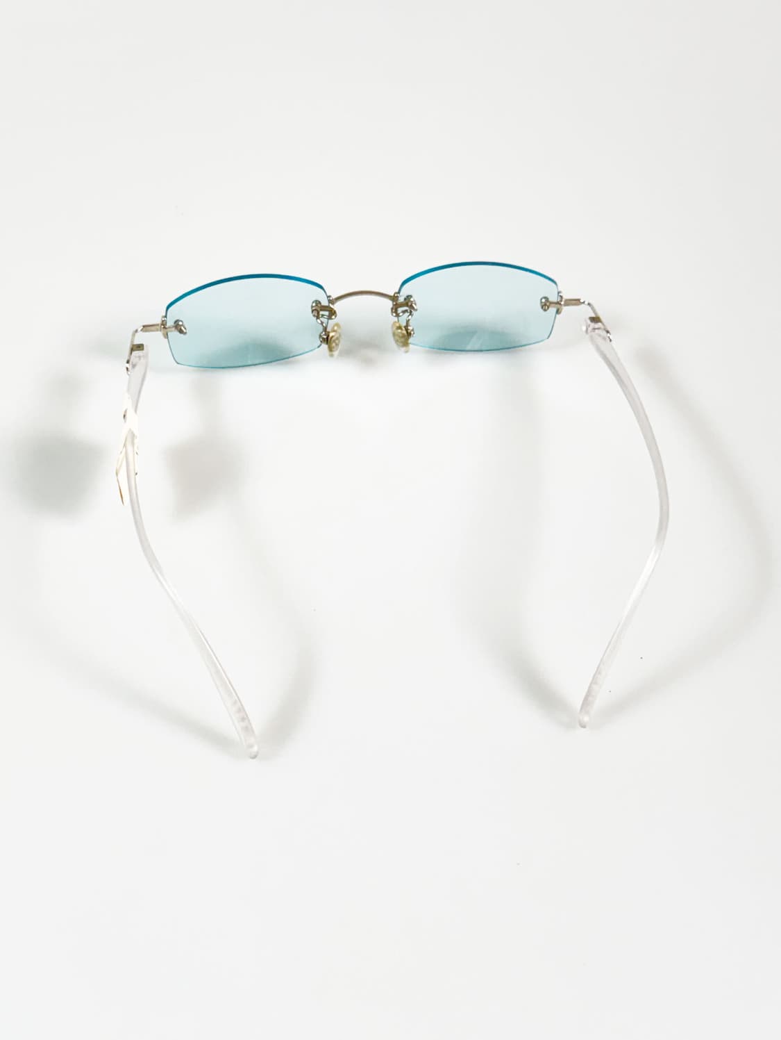 LUXE 무테 스퀘어 프레임 빈티지 틴트 안경 상품이미지5