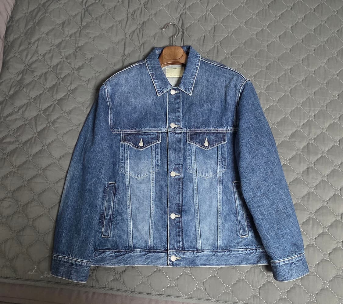 포터리 데님 트러커자켓 3타입 미드블루 4사이즈 상품이미지1