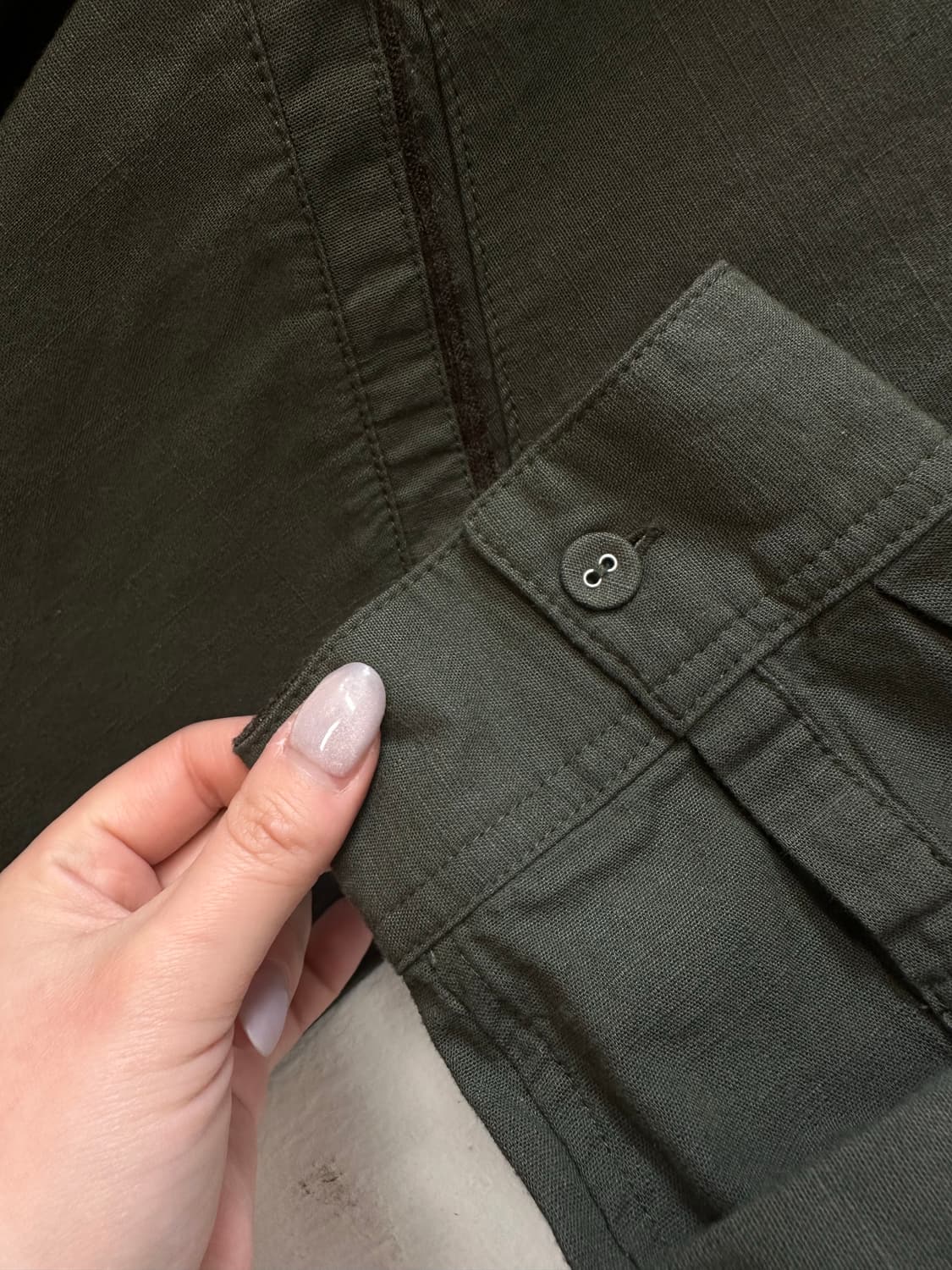 택있는새상품 일본빈티지 카키 포켓 디테일 싸개 버튼 셔츠 야상 자켓 상품이미지6