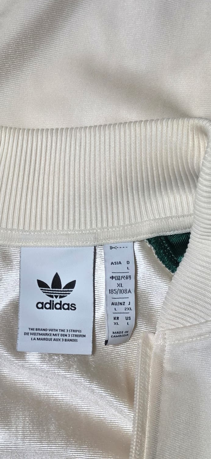 아디다스 아이보리/그린 삼선 트랙탑 XL 상품이미지3