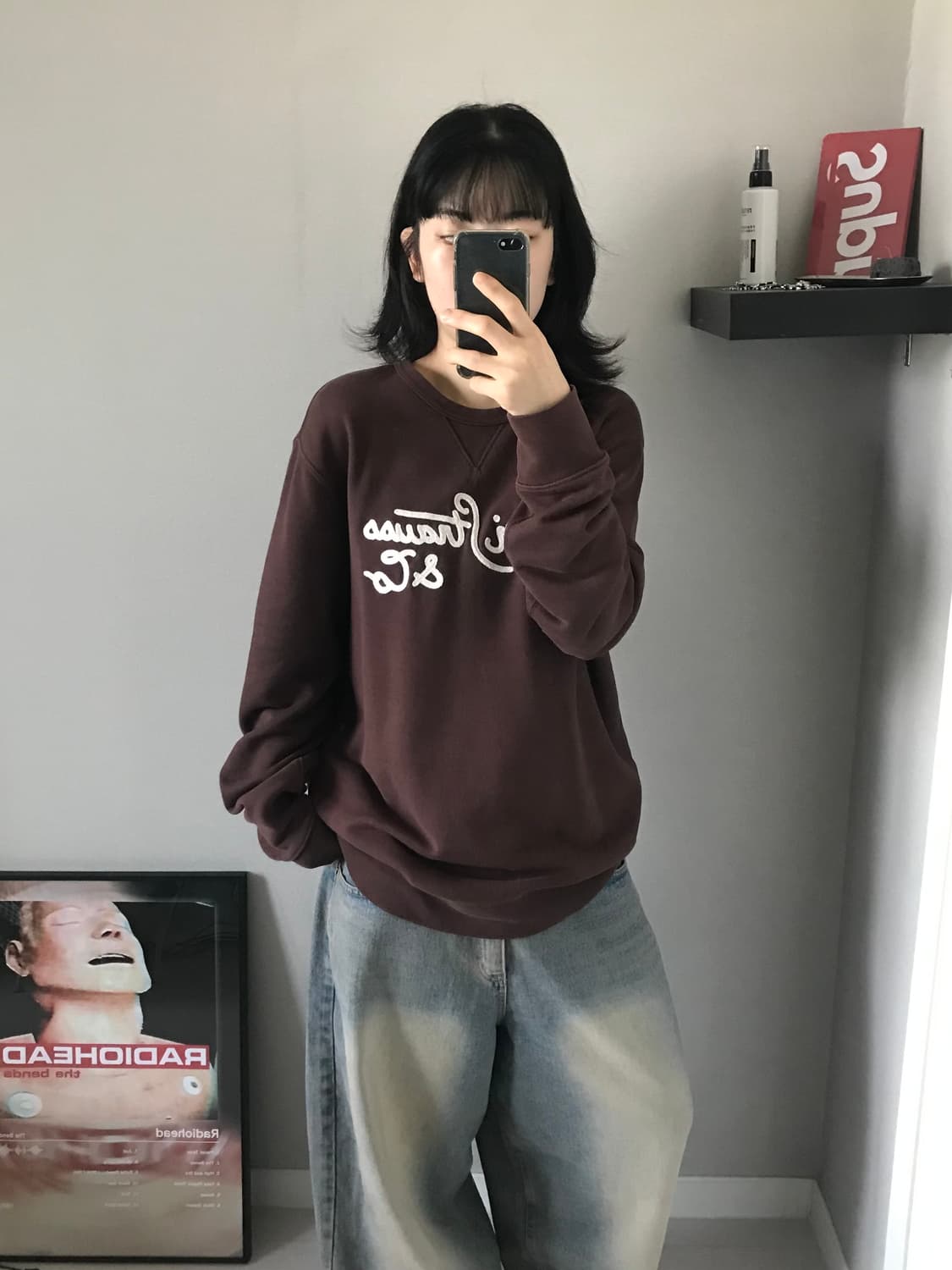 리바이스 자수 로고 브라운 맨투맨 상품이미지2