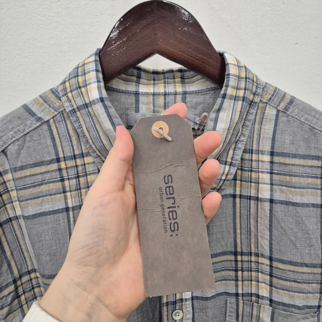 시리즈 린넨 혼방 체크 반팔 셔츠 105 상품이미지3