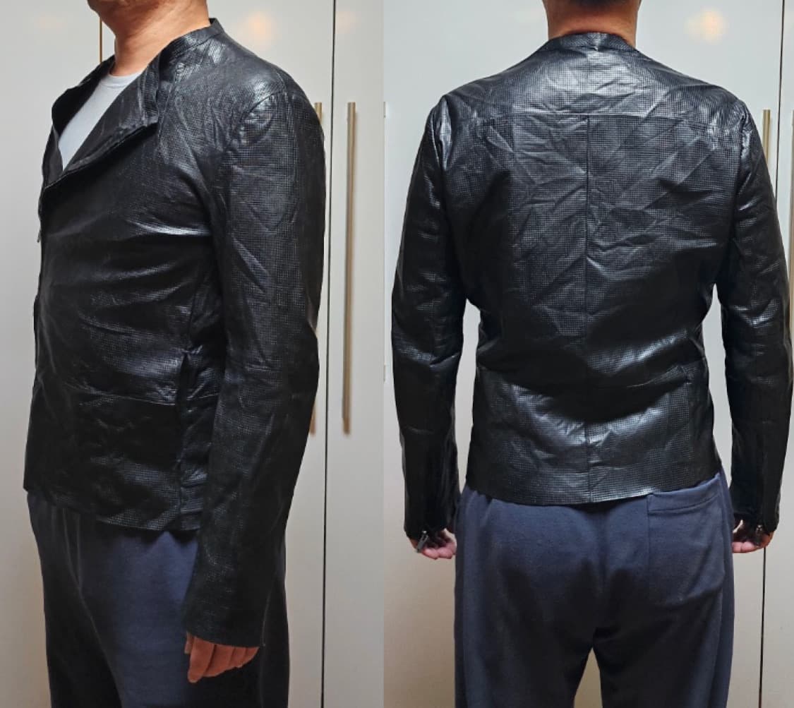 엠포리오 아르마니 카페레이서 퍼포레이티드 재킷(레더)50 사이즈 상품이미지2