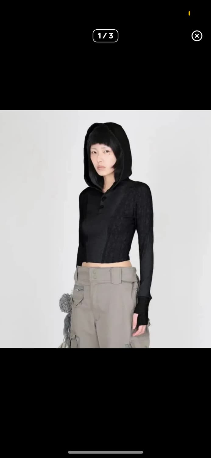 혜인서 니티드 크롭 후드 상품이미지1