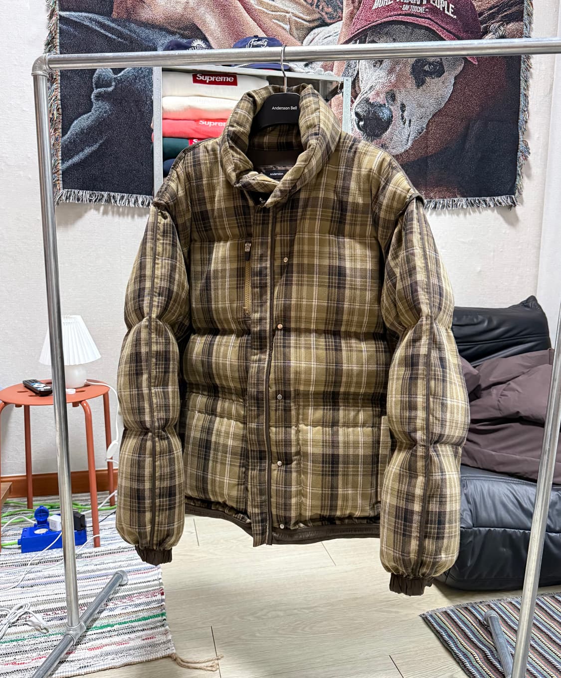 앤더슨벨 리버시블 체크 패딩 상품이미지3