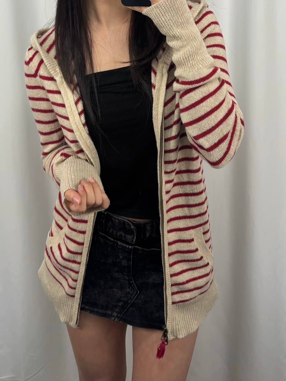 갭 스트라이프 니트 후드집업 상품이미지4